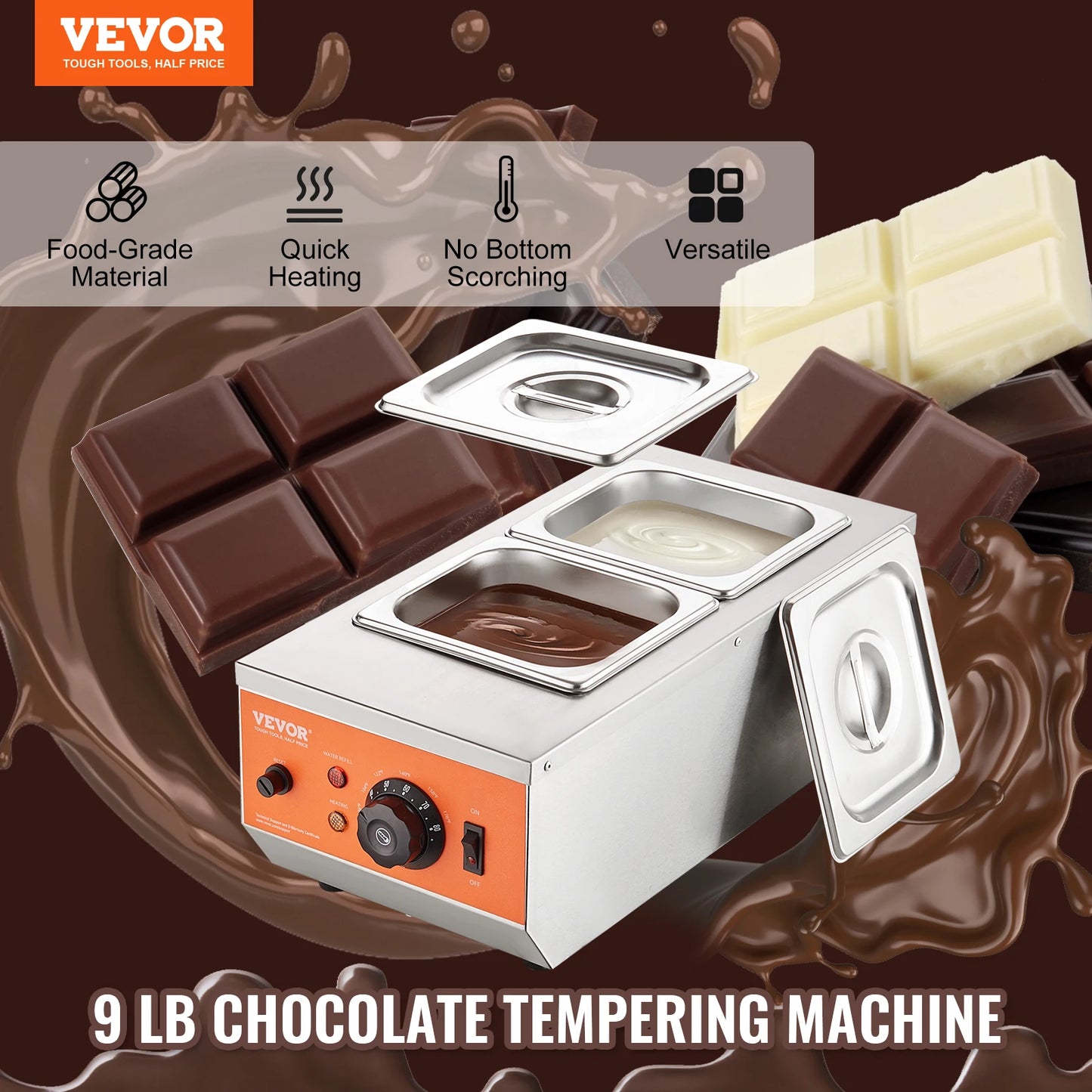 Electric Chocolate Tempering Machine Melting Pot