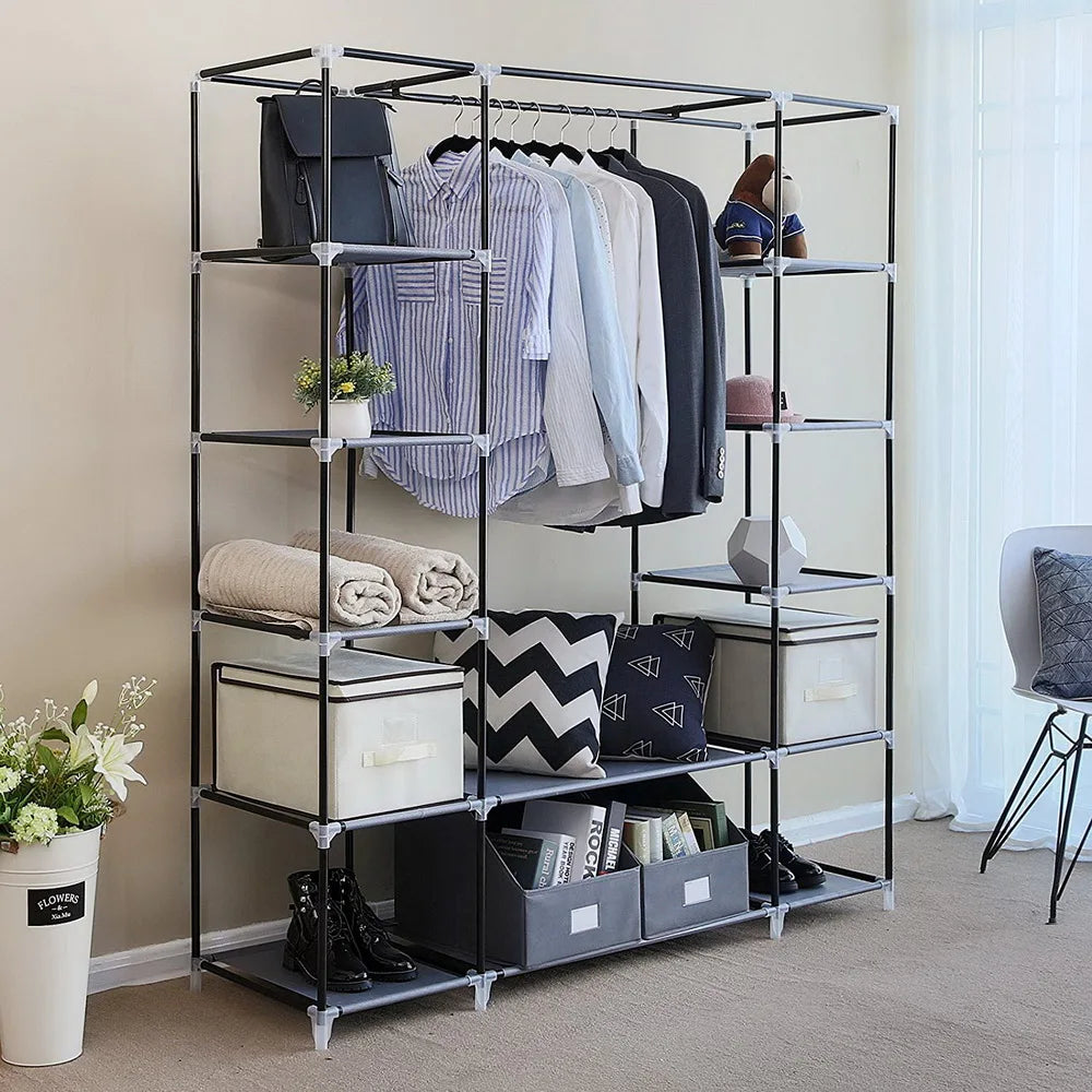Closet Organizer with Shelves and Storage Bins