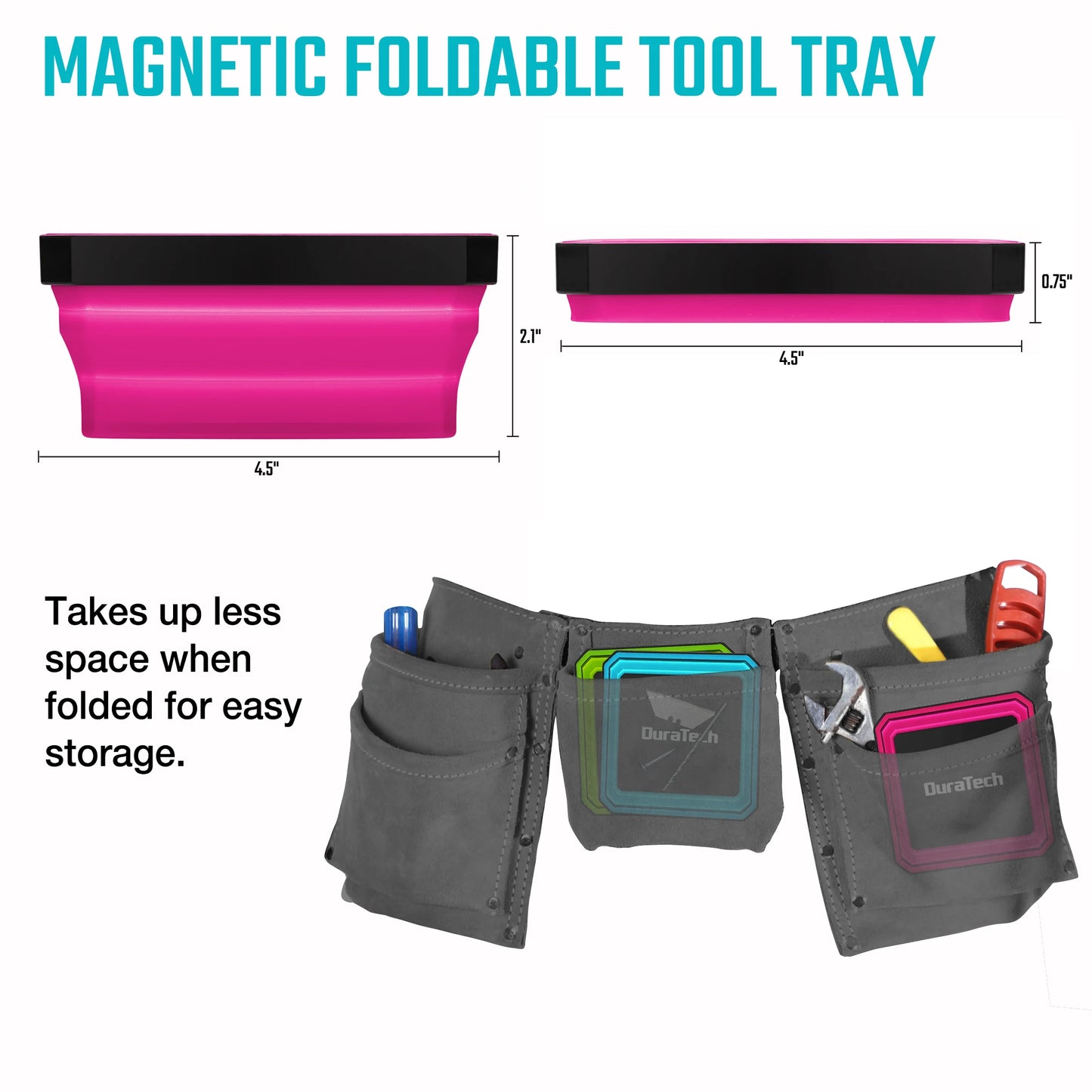 3 Pack Magnetic Silicone Foldable Parts Tray Set