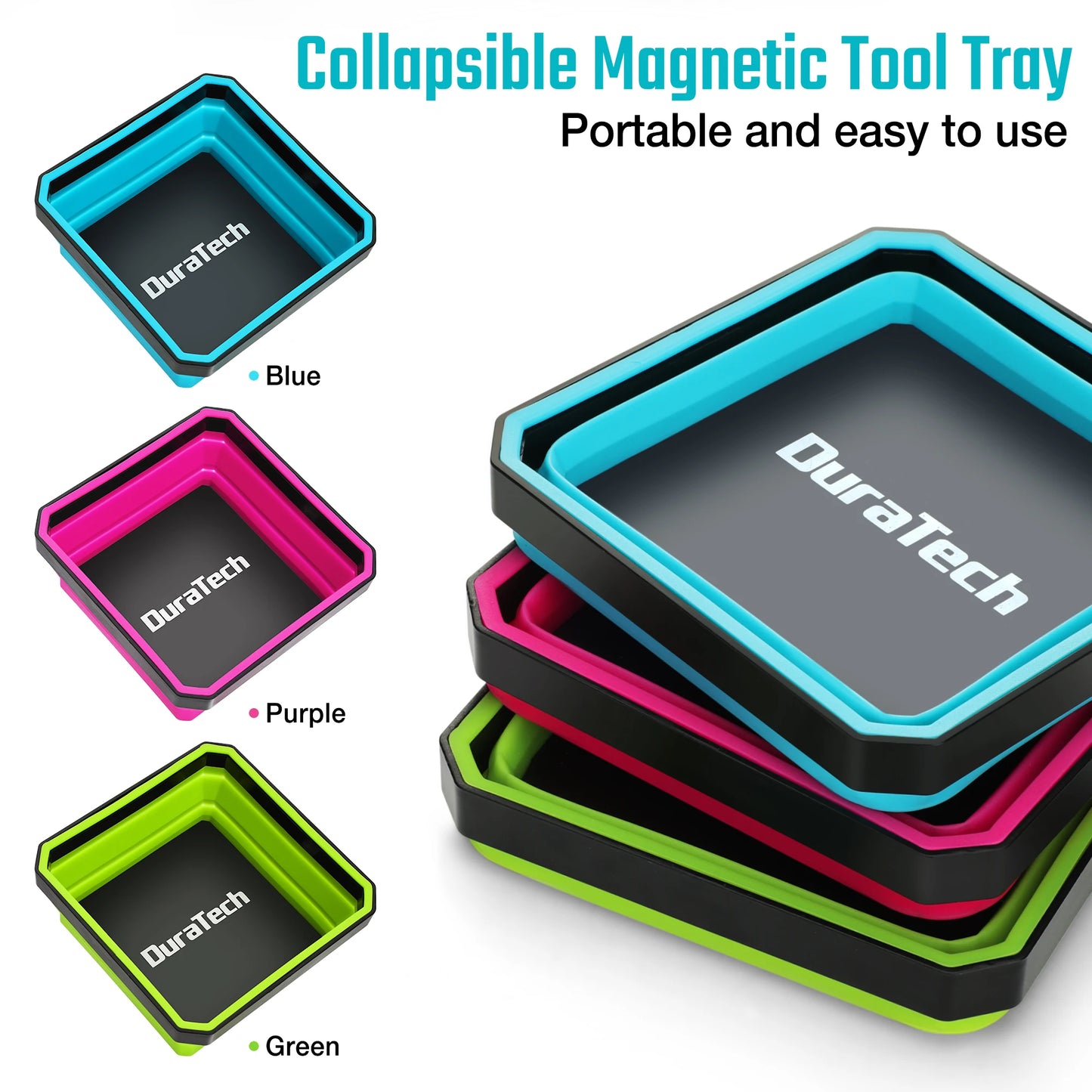 3 Pack Magnetic Silicone Foldable Parts Tray Set