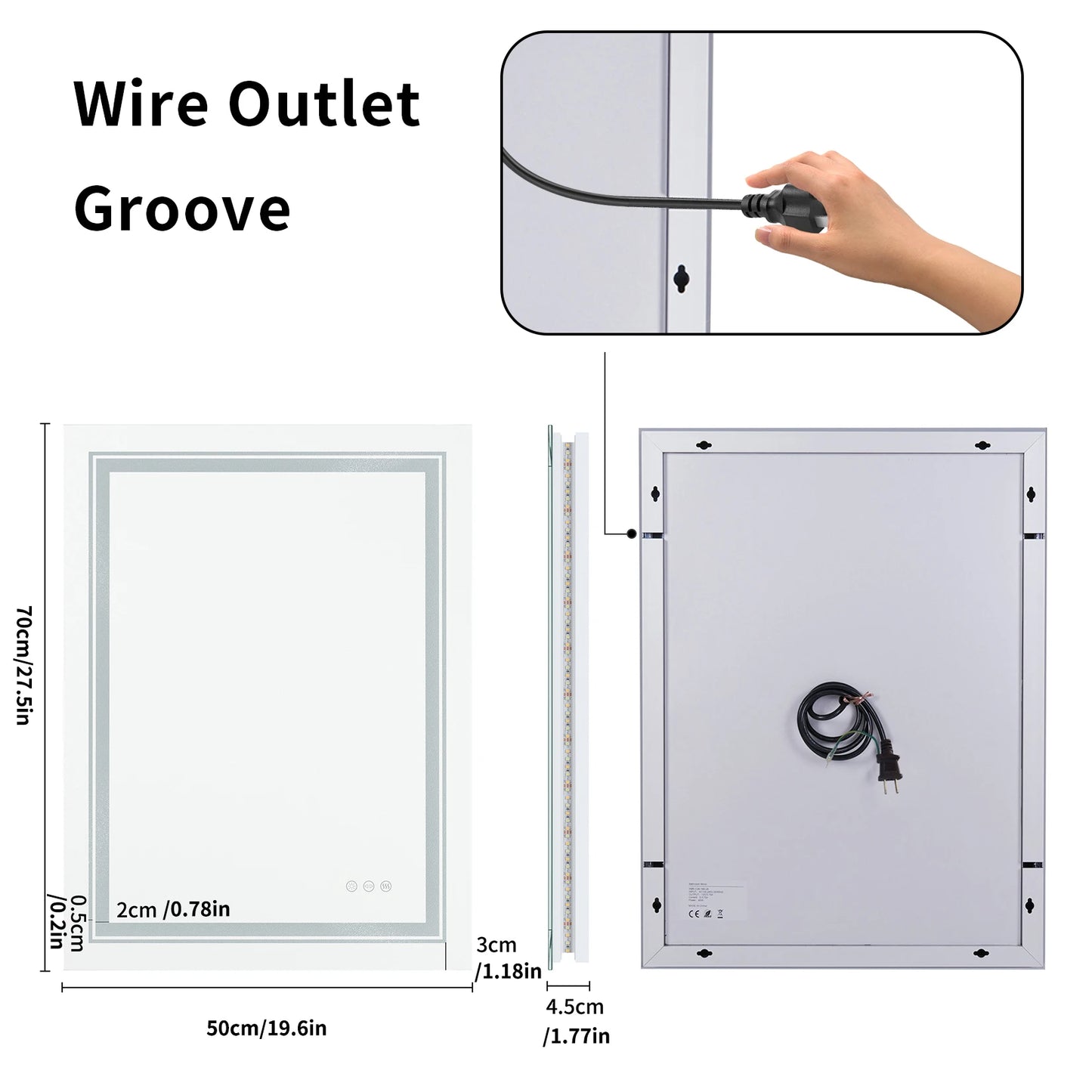 Anti-Fog Backlit LED Bathroom Mirror