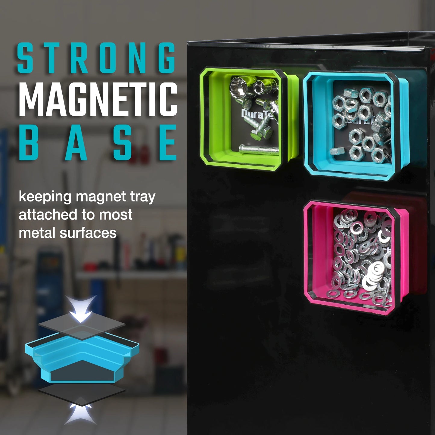 3 Pack Magnetic Silicone Foldable Parts Tray Set