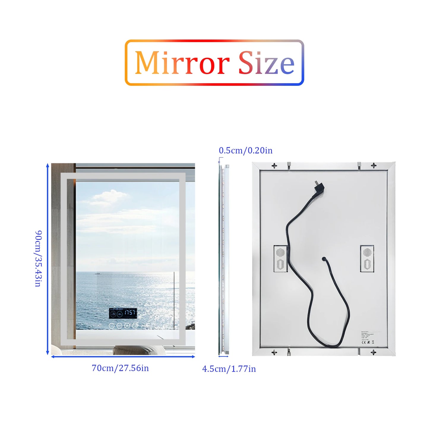 Lighted Bathroom Mirror with Bluetooth Connect