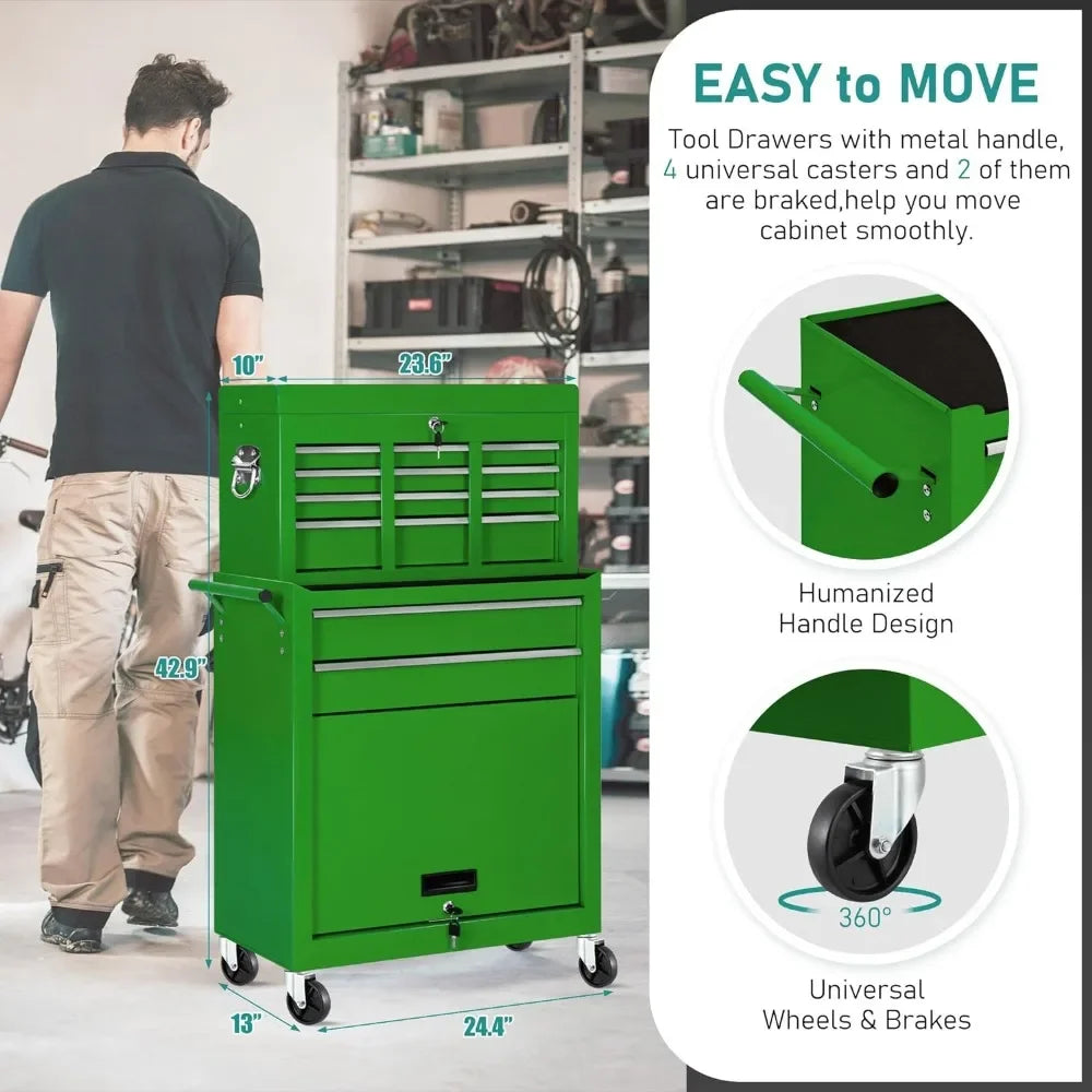 Rolling Tool Chest With Detachable Lockable Chest