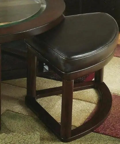 Espresso Round Coffee Table with 4 Stools