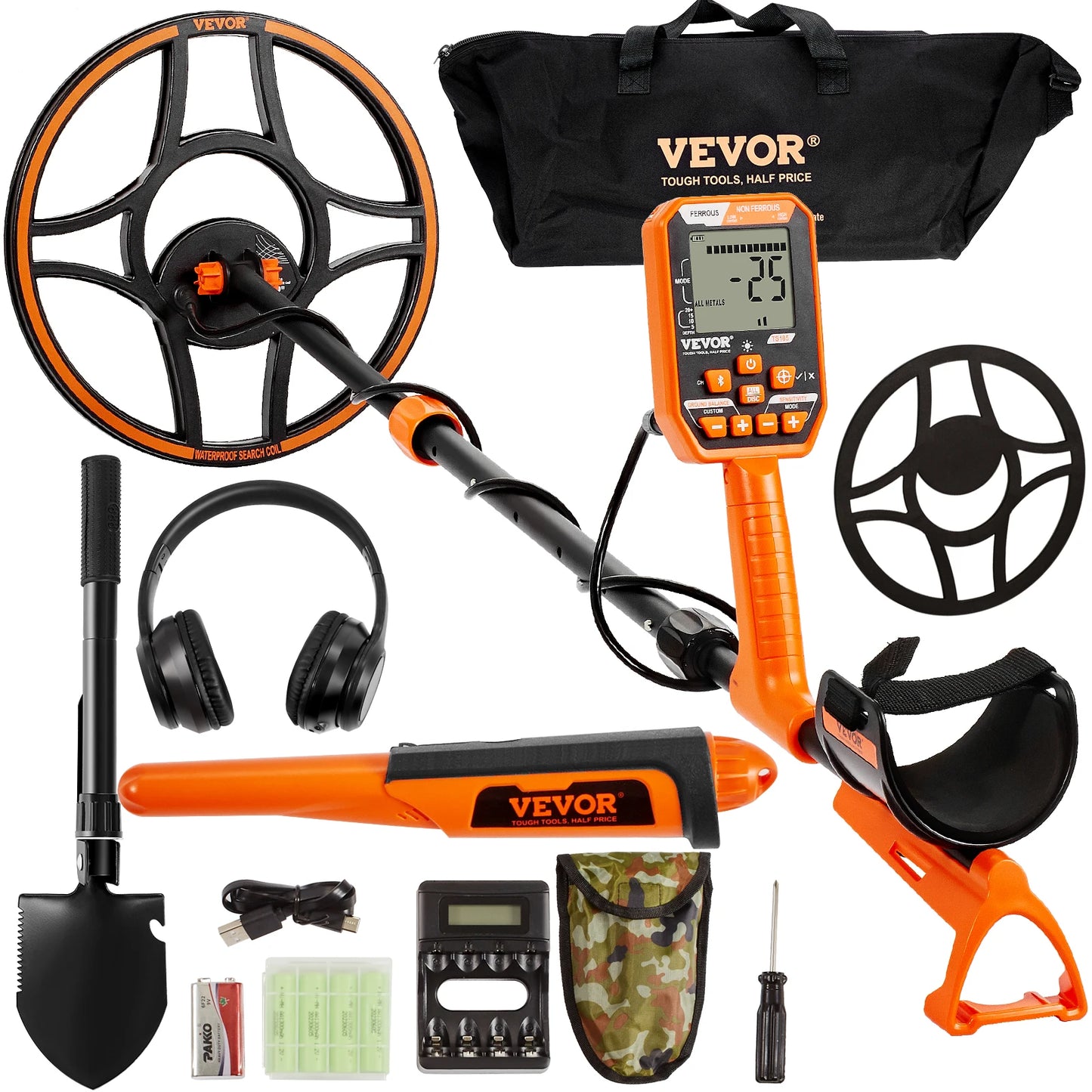 Professional Rechargeable Metal Detector With Waterproof Coil