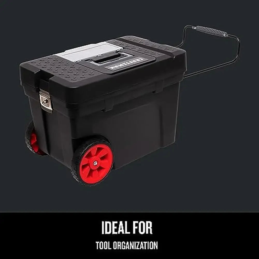 Toolbox on Wheels with Organizers and Trays