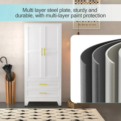 High steel wardrobe and storage cabinet