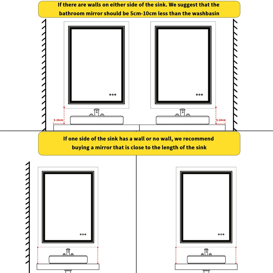 Anti-Fog Backlit LED Bathroom Mirror