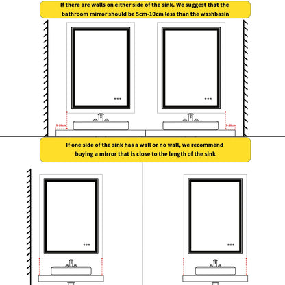 Anti-Fog Backlit LED Bathroom Mirror