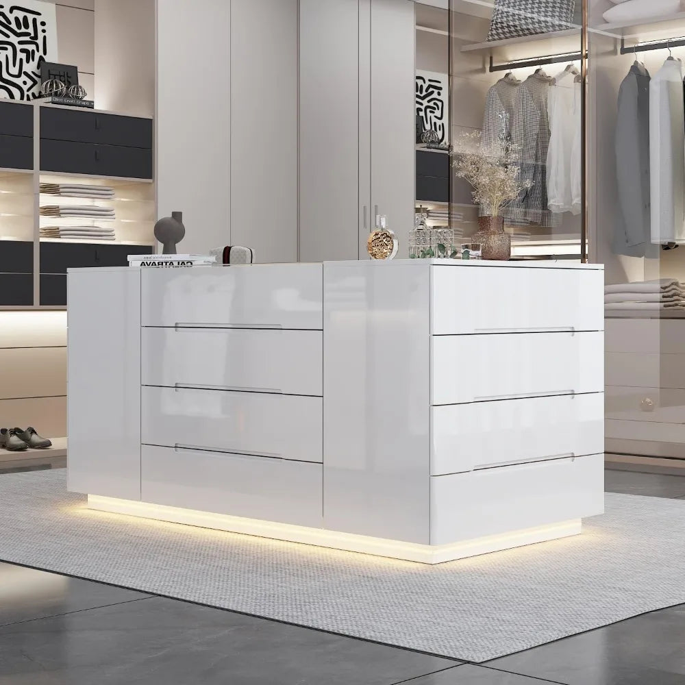 Bedroom Island Storage with LED Light