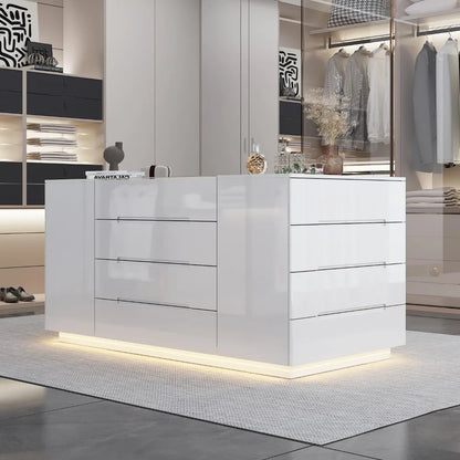 Bedroom Island Storage with LED Light