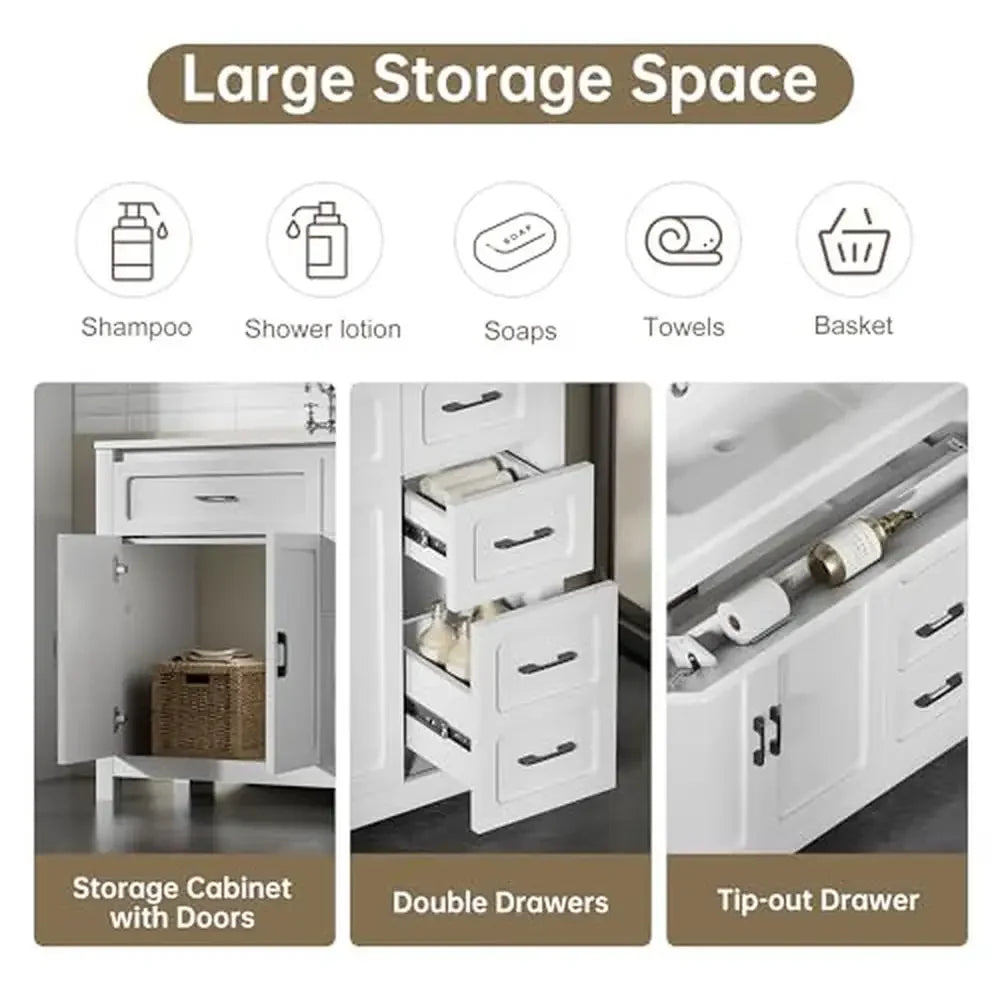Vanity Cabinet with Ceramic Sink