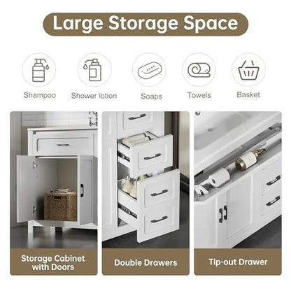 Vanity Cabinet with Ceramic Sink