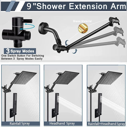 stainless steel pressurized shower with extended lever