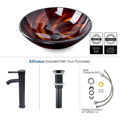 Tempered Glass Round Bowl Sink