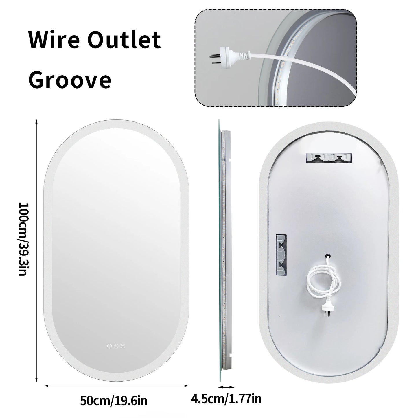 Oval Lighted Vanity Mirror with Anti-Fog