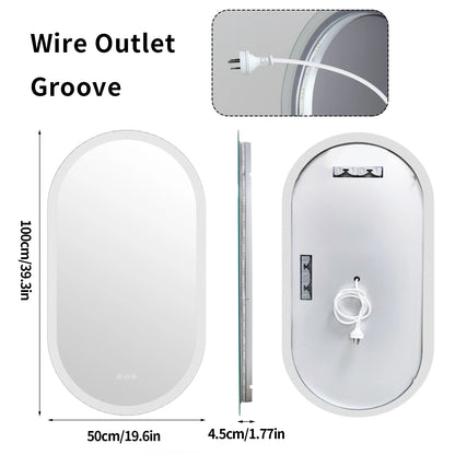 Oval Lighted Vanity Mirror with Anti-Fog