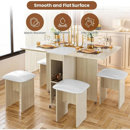 Folding Dining Table Set for 4