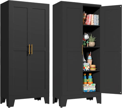 High steel wardrobe and storage cabinet