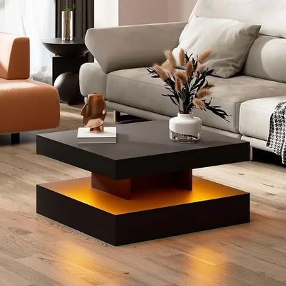 LED Coffee Table with 2 Storage Drawers