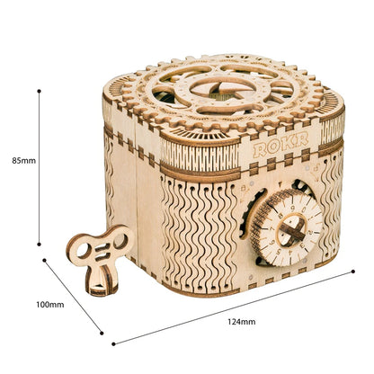 123pcs Creative DIY 3D Treasure Box Wooden Puzzle Game Assembly Toy Gift for Children