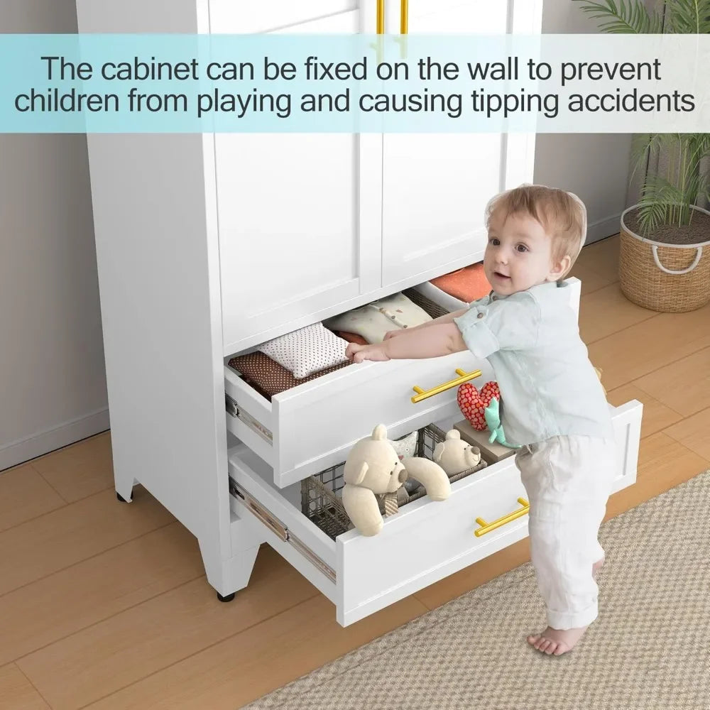 High steel wardrobe and storage cabinet