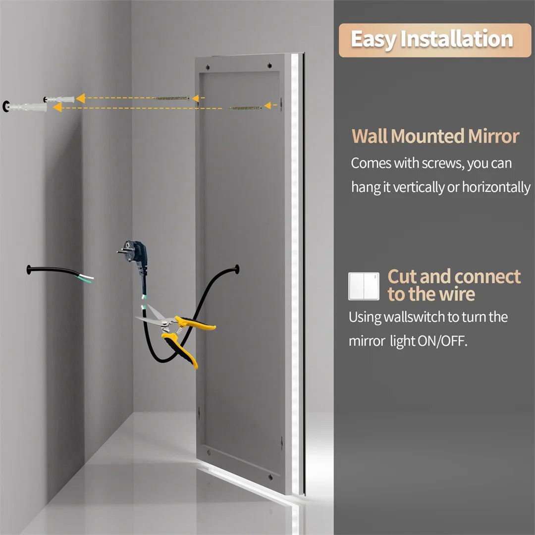 Anti-Fog Backlit LED Bathroom Mirror