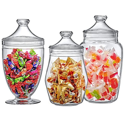 3-Piece Acrylic Plastic Containers with Lid