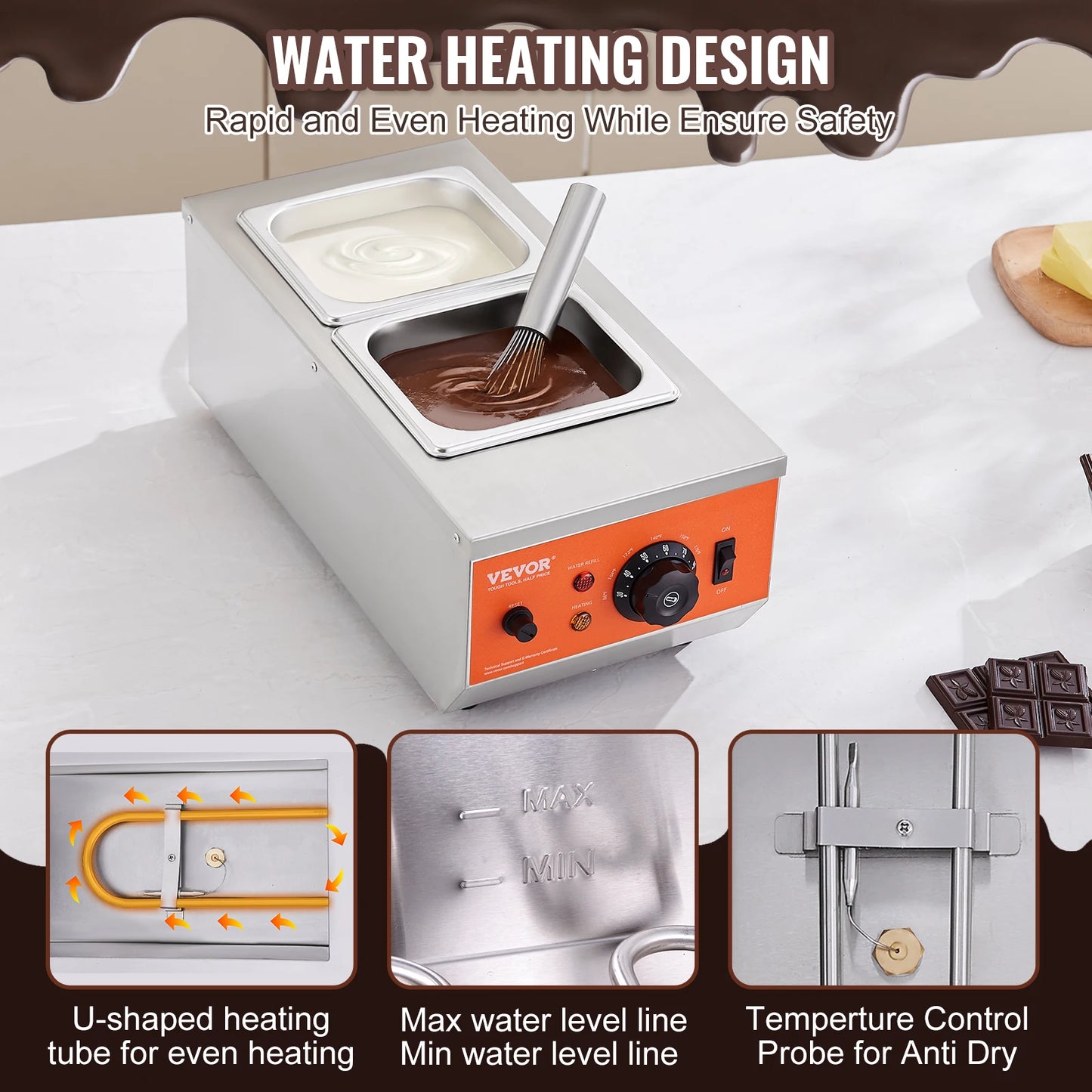 Electric Chocolate Tempering Machine Melting Pot