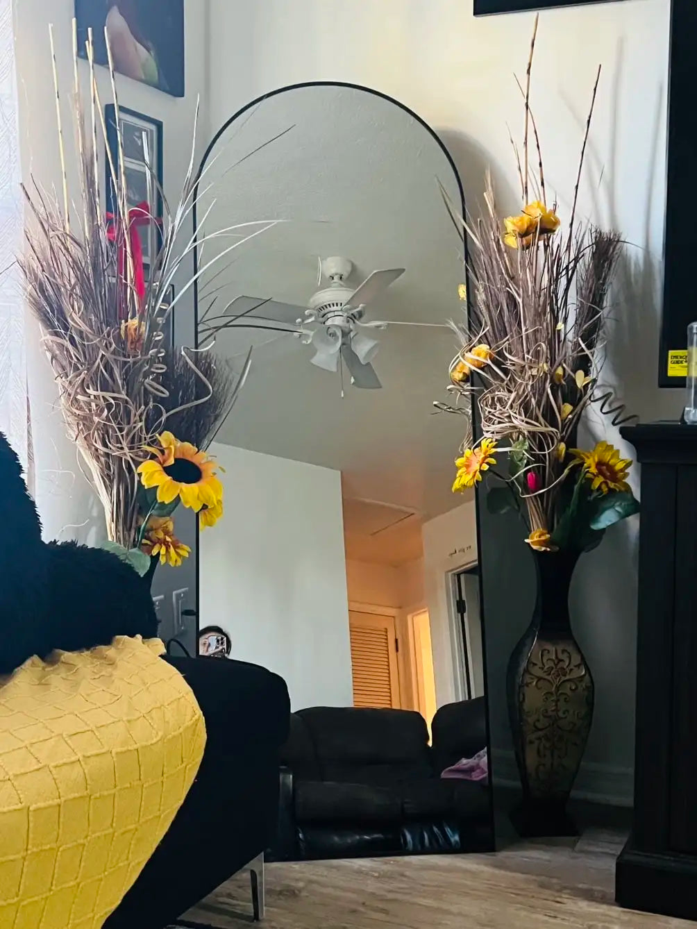 Arched Floor Standing Full Length Mirror