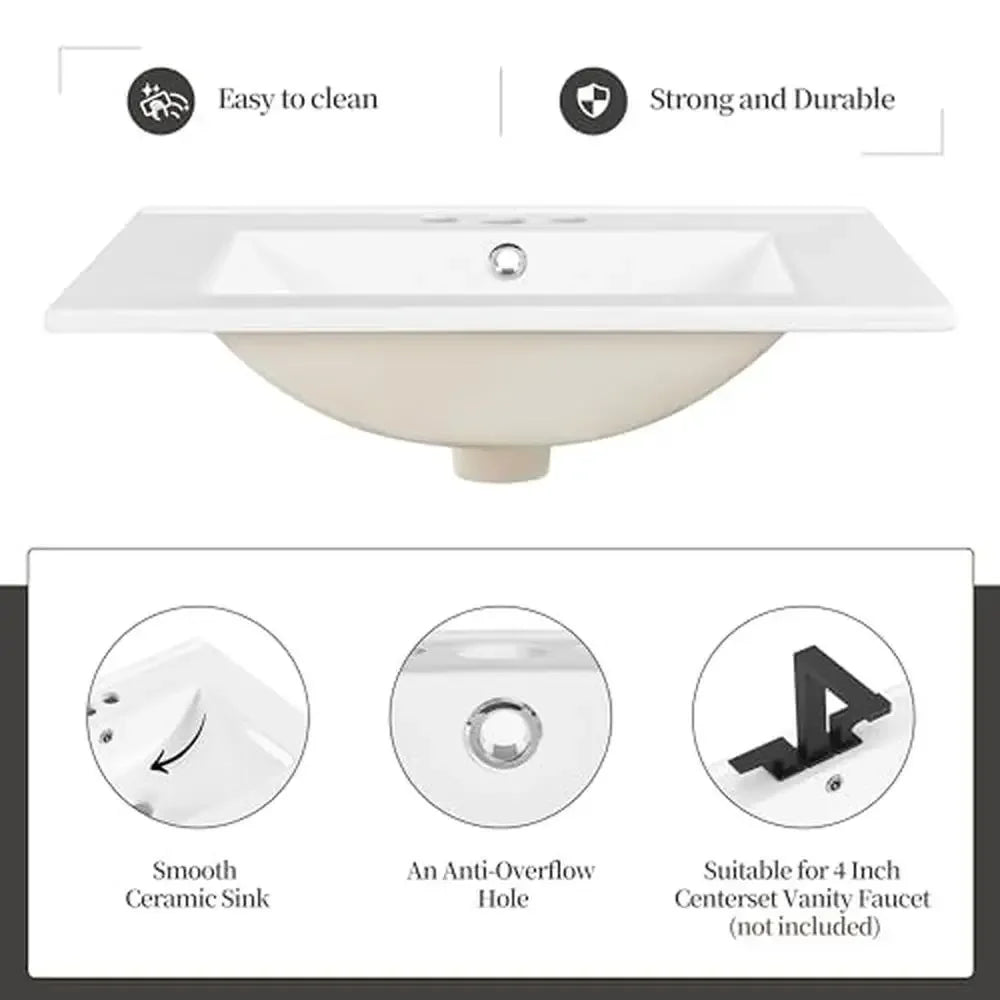 Modern Vanity Cabinet with Ceramic Basin