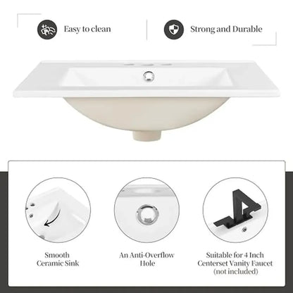Modern Vanity Cabinet with Ceramic Basin