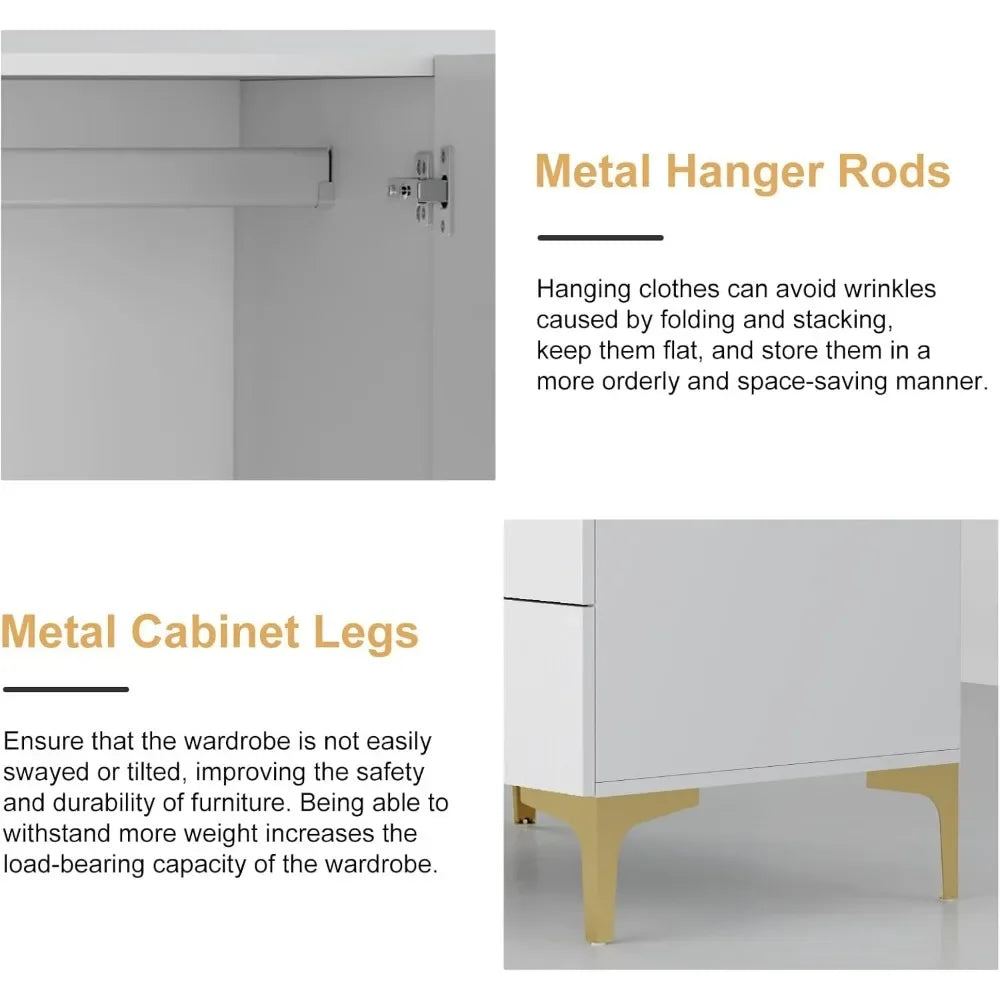 4 Doors and 4 Drawers Twill Closet Storage