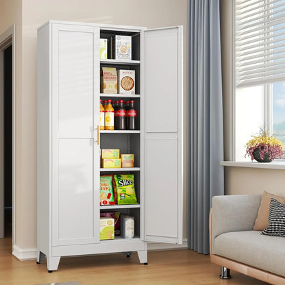 High steel wardrobe and storage cabinet