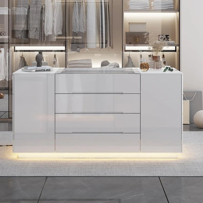 Bedroom Island Storage with LED Light