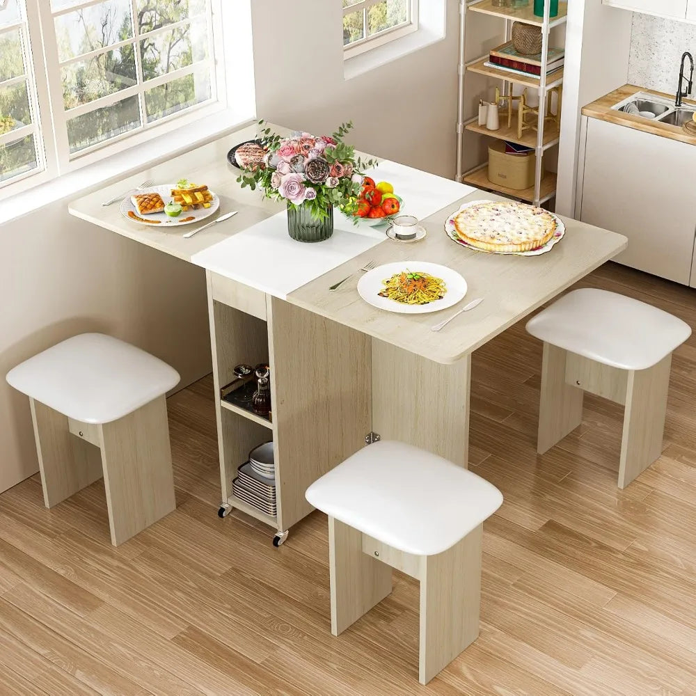 Folding Dining Table Set for 4
