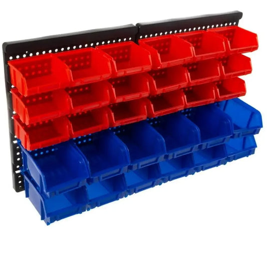 30-Compartment Wall-Mounted Garage Storage Bins