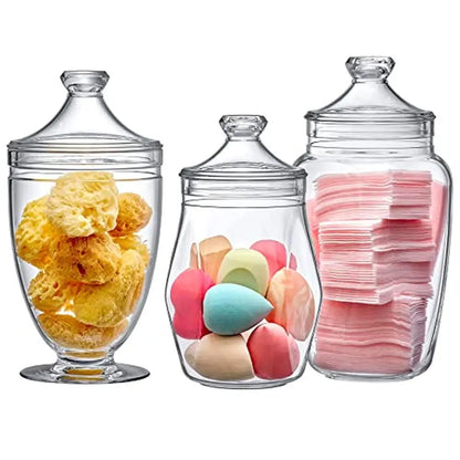 3-Piece Acrylic Plastic Containers with Lid