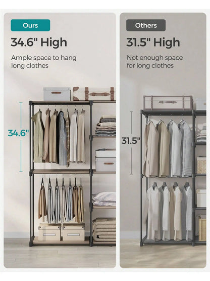 Portable Freestanding Closet Organizer With Shelves