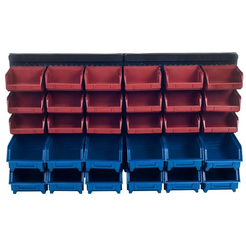 30-Compartment Wall-Mounted Garage Storage Bins