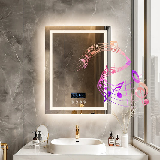 Lighted Bathroom Mirror with Bluetooth Connect
