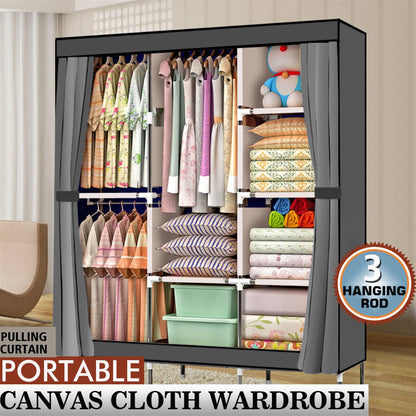Portable Closet Wardrobe With Clothes Rack