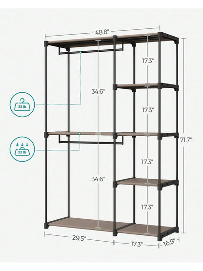 Portable Freestanding Closet Organizer With Shelves