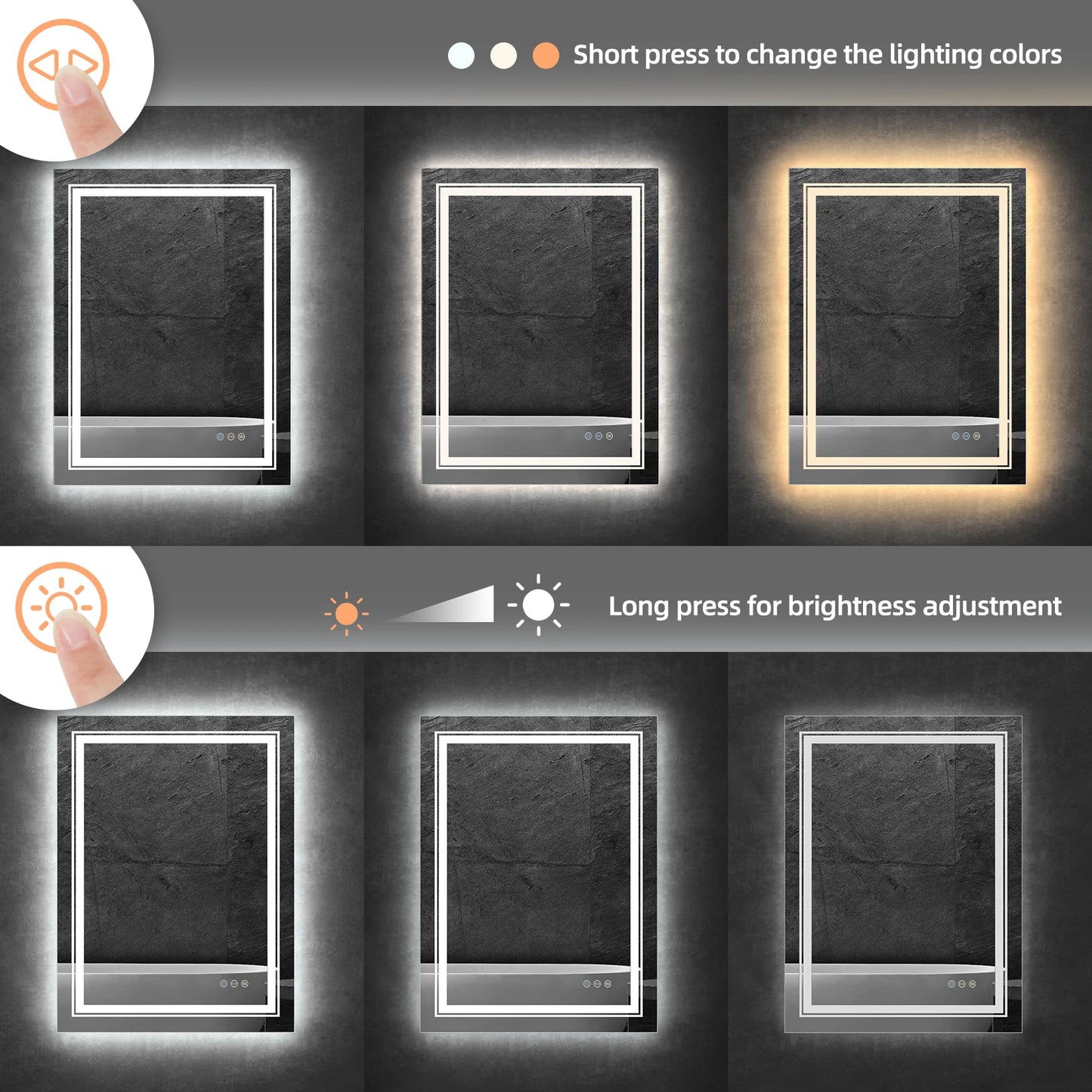 Anti-Fog Backlit LED Bathroom Mirror