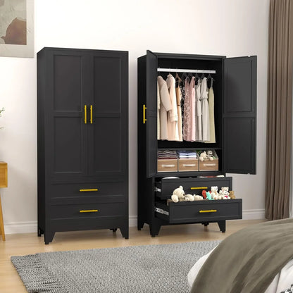 High steel wardrobe and storage cabinet