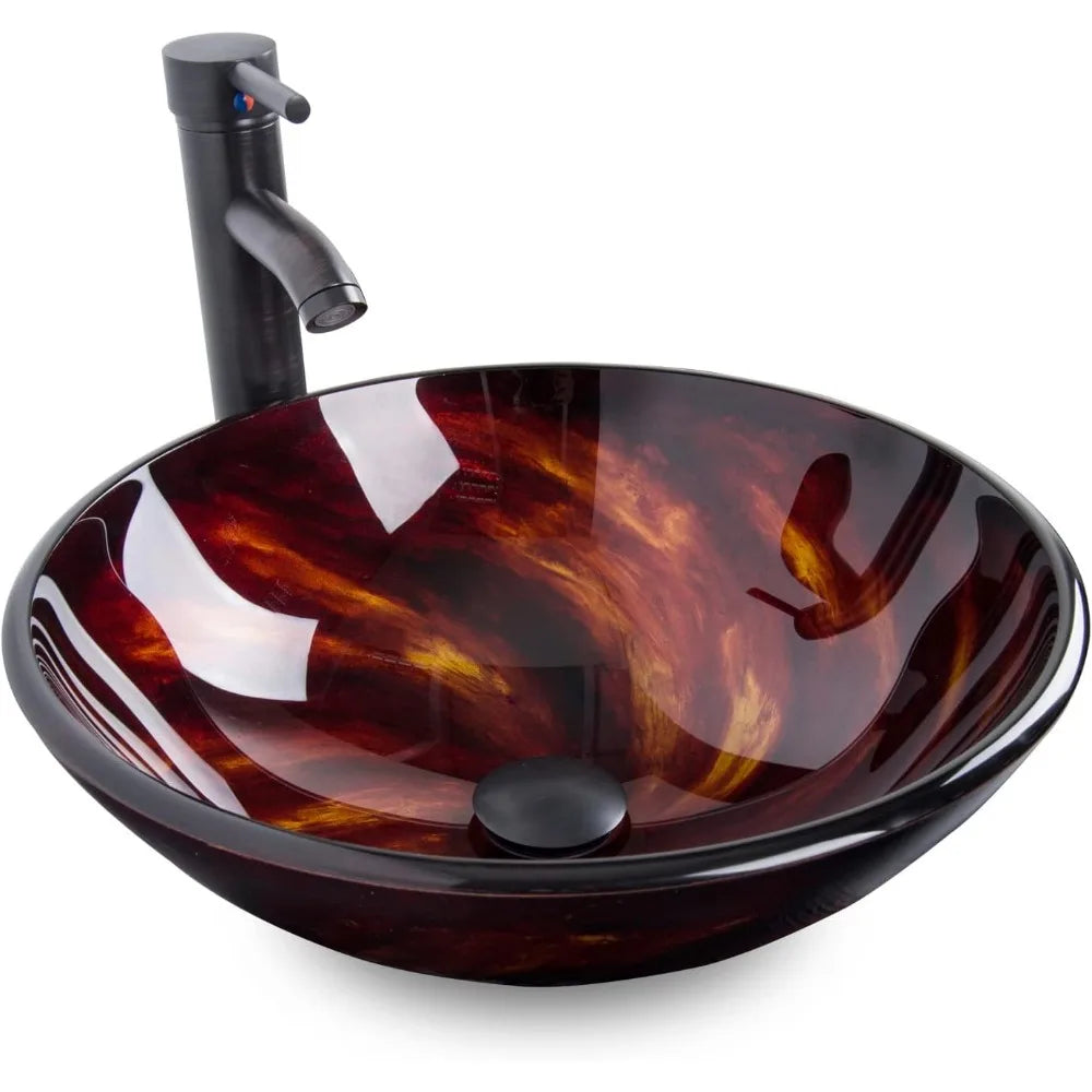 Tempered Glass Round Bowl Sink