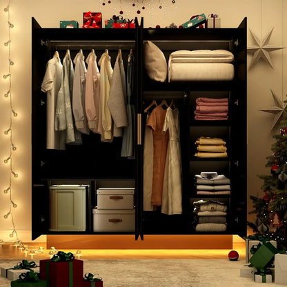 70in 4 Door or 2 Door Wardrobe Closet With LED