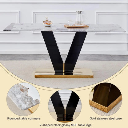 Modern Marble Dining Table Set for 8