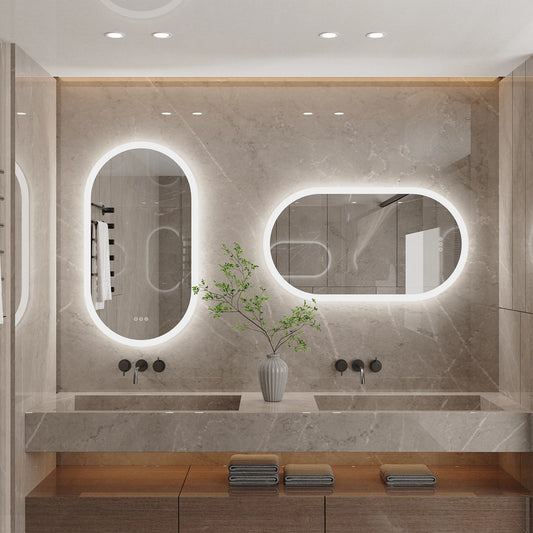 Oval Lighted Vanity Mirror with Anti-Fog